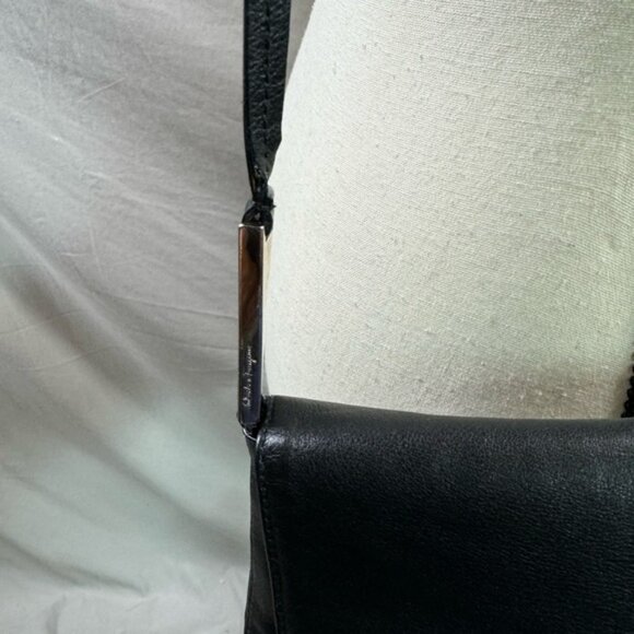 Salvatore Ferragamo Black Leather Shoulder Bag Vintage - Picture 6 of 11